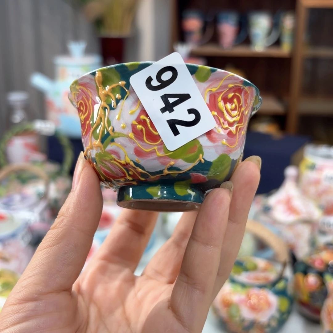 景德镇手绘高温釉下彩陶瓷茶具