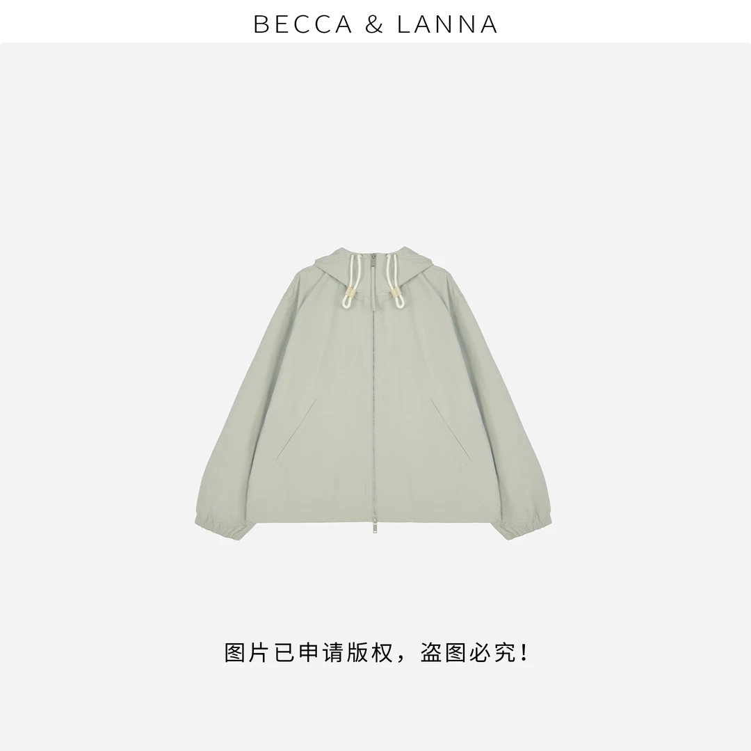 D0231 女士春季休闲经典廓形连帽夹克外套 女装