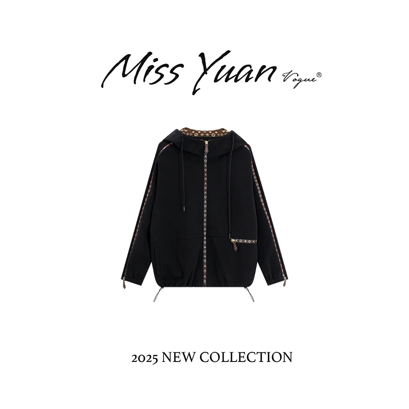 M.Y媛总 2025冬新款时尚百搭气质设计感连帽外套MY2239D