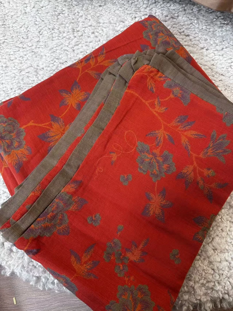 {花开富贵}高支色织提花全棉双层纱三件套