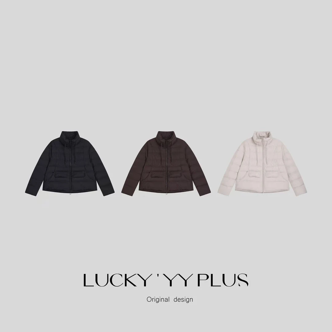 LUCKYYY 【轻羽】定制蓬松保暖高克重90白鸭绒拉链羽绒服 B2306