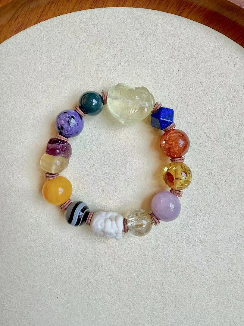 【灰姑娘原创】猛犸雕刻象神高货多宝手串M2098