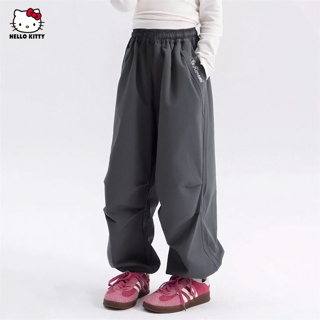 秋冬长裤阔腿HELLO KITTY 女童秋季洋气裤子2025新款中大童休闲潮
