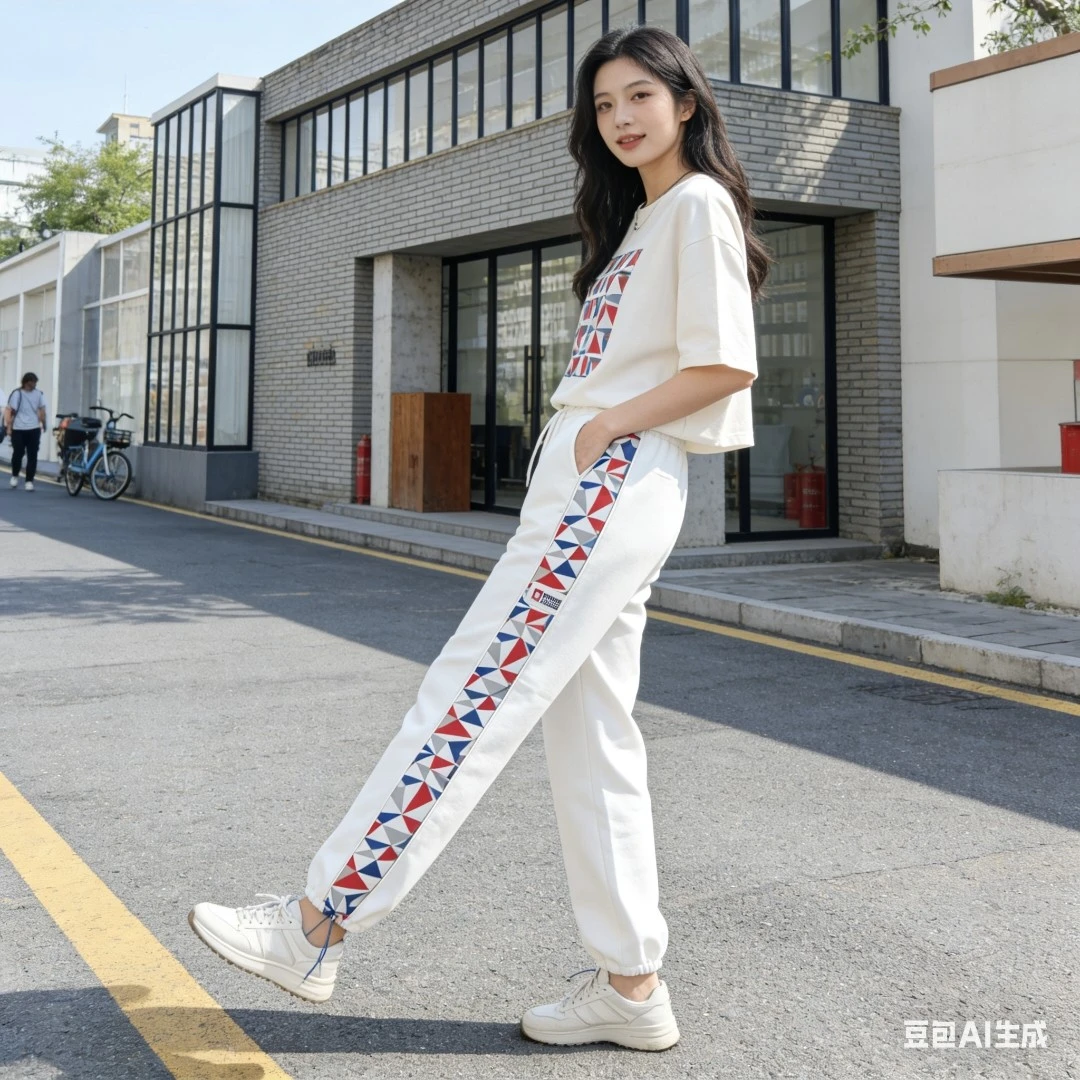 CB01时尚撞色束脚休闲运动裤夏季透气薄款宽松潮流百搭裤子