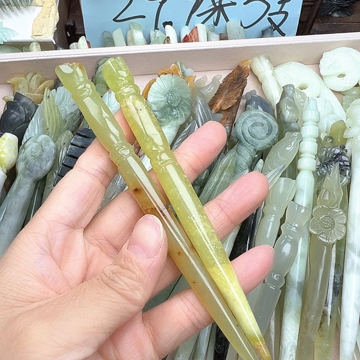 蛇纹石玉未镶嵌发簪