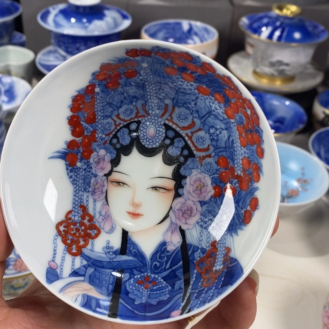 青花花旦主人杯杯