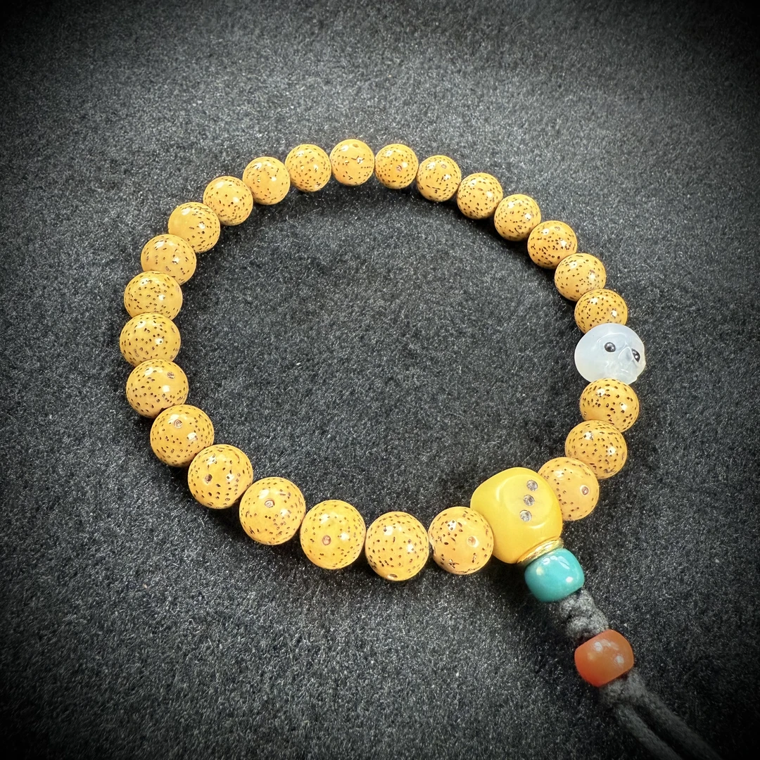 星月菩提鸡油黄手持9+男女款单圈