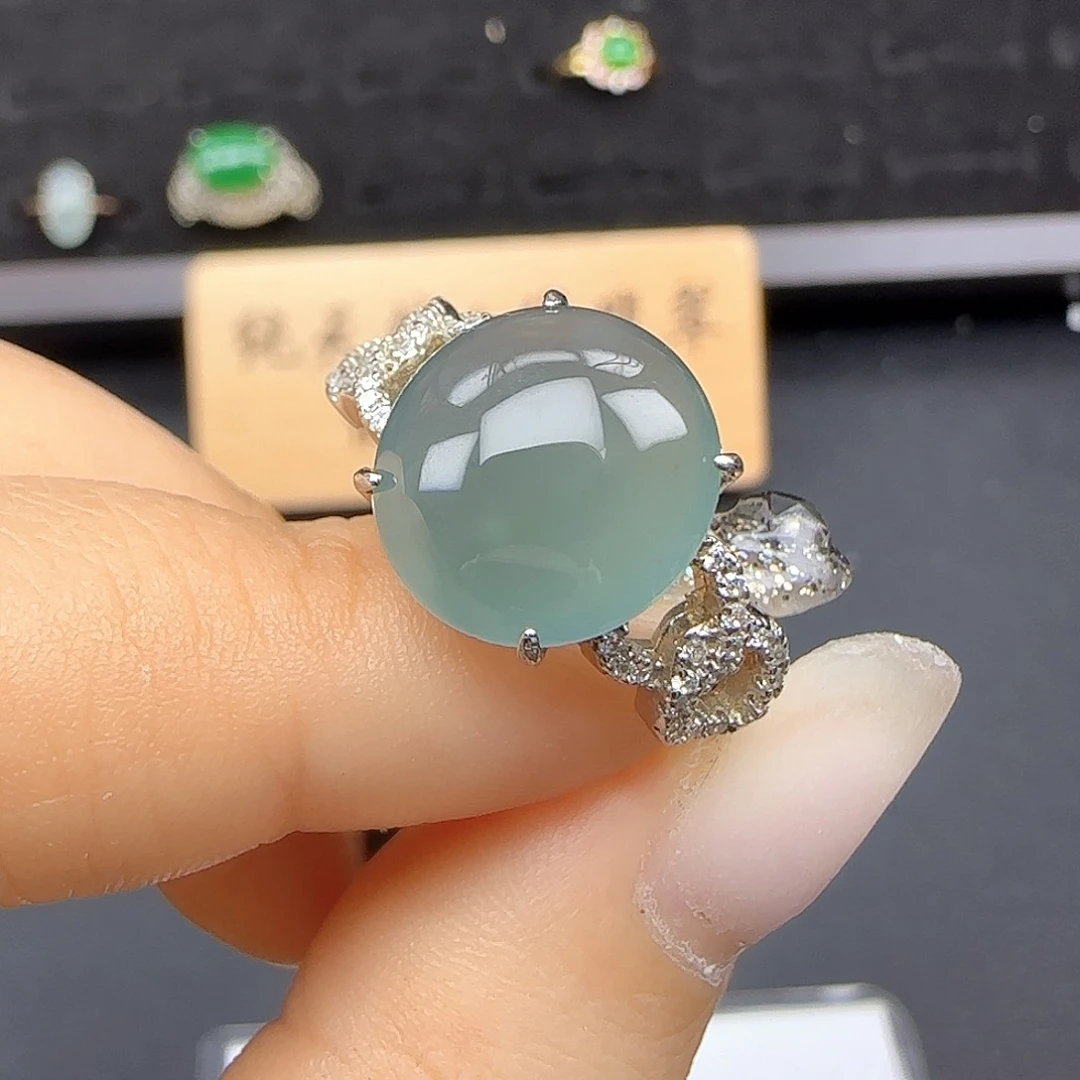 银S925镶嵌戒指翡翠