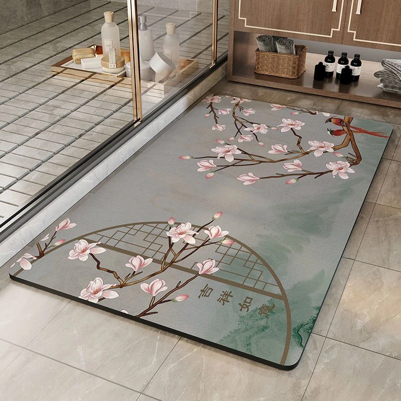 中式国风硅藻泥吸水防滑浴室地垫门垫垫子卫生间门口家用耐脏脚垫
