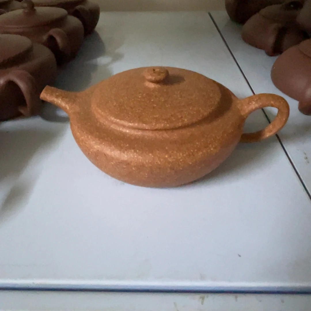 紫砂茶壶黄降扁成160cc