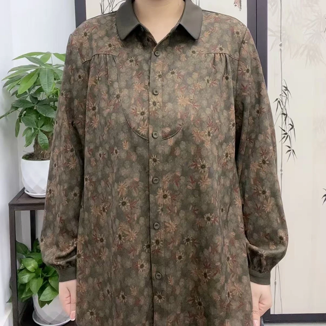 8067复古碎花长款国风文艺上衣