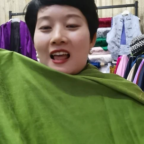 蚕丝3米缎面龟文香云纱果绿