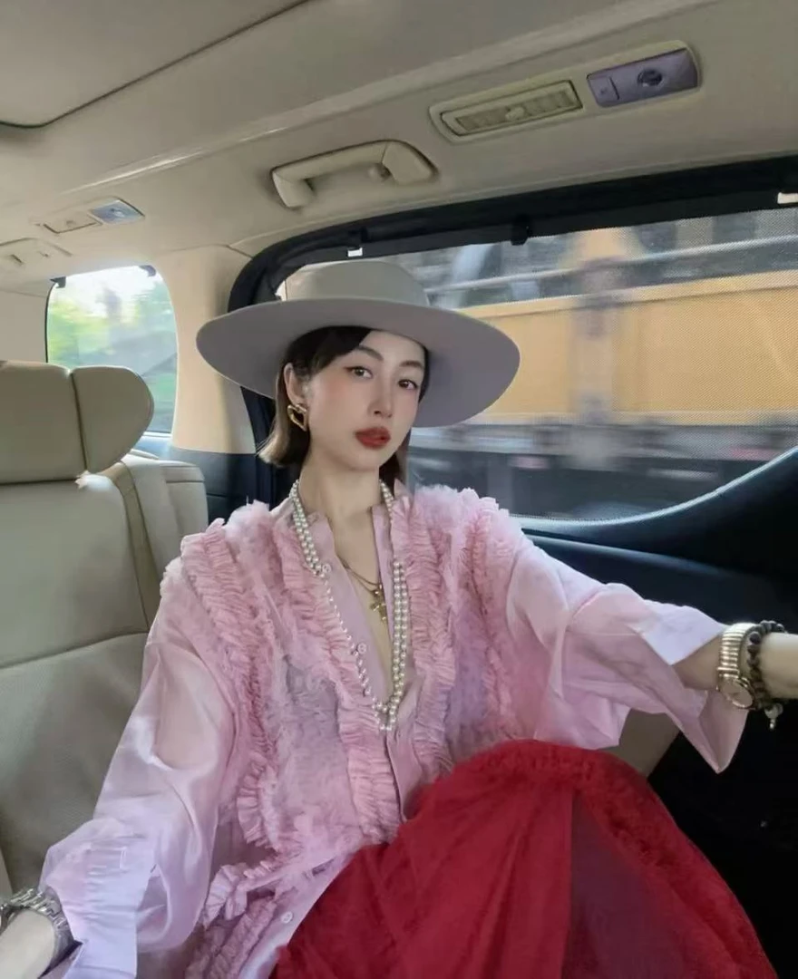 Ruckierz深圳南油原创25夏欧若风捏褶休闲防晒百搭衬衫上衣薄0416