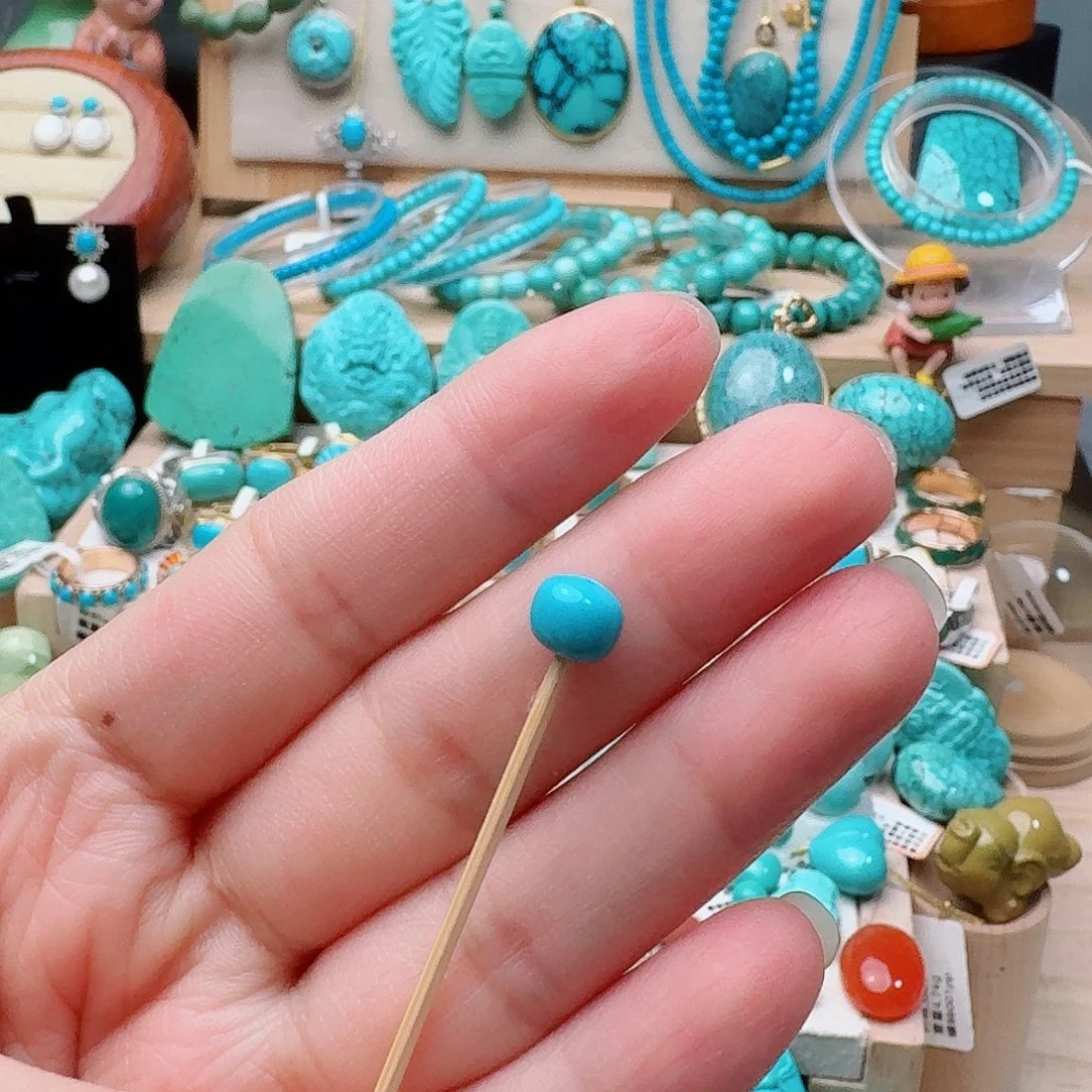 绿松石未镶嵌高瓷玉化蓝老型7.1