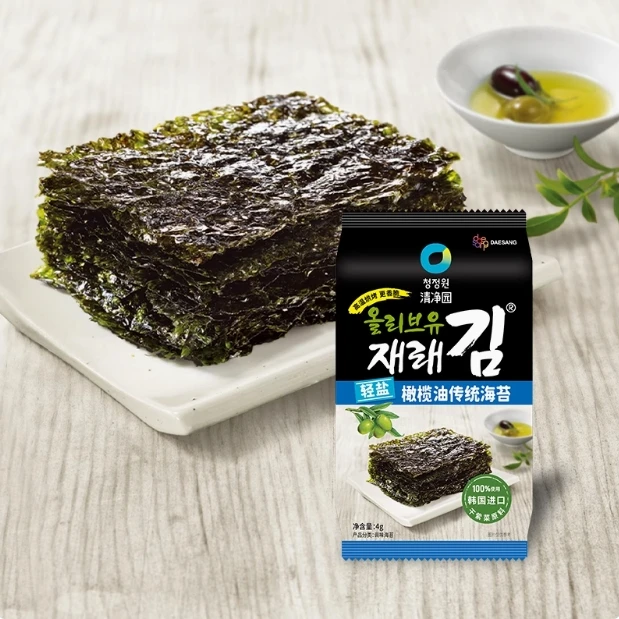 清净园轻盐橄榄油传统海苔75g*2