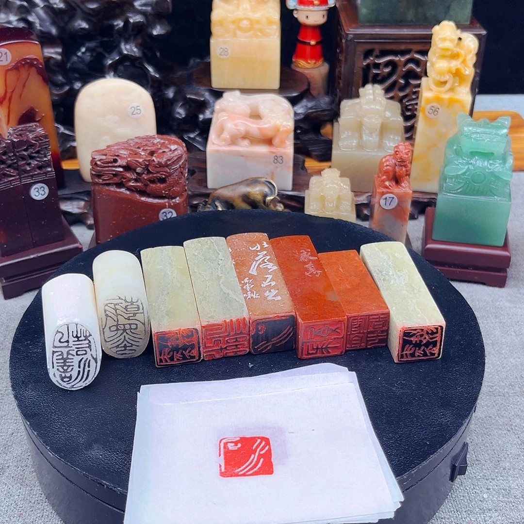 用***3寿山石捡漏瑕疵品8方