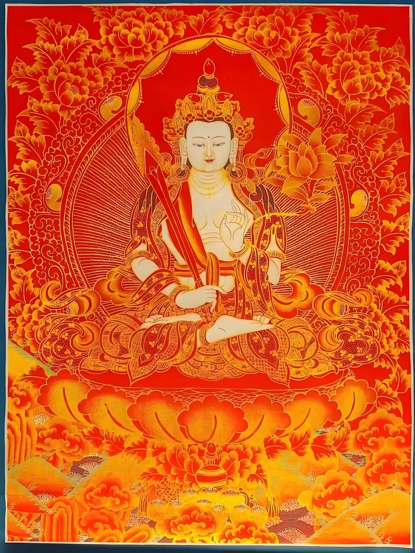 DMC十字绣-红唐虚空藏牛虎守护神