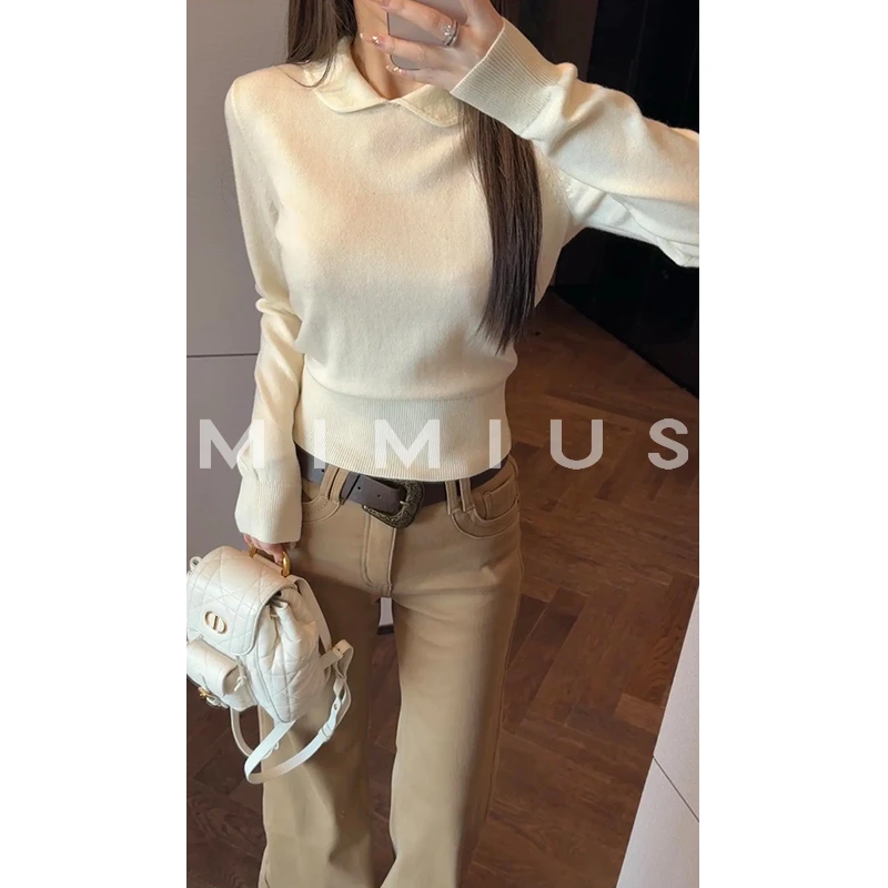 【mimius】喵喵 优雅软糯娃娃领羊毛针织上衣 WG11106