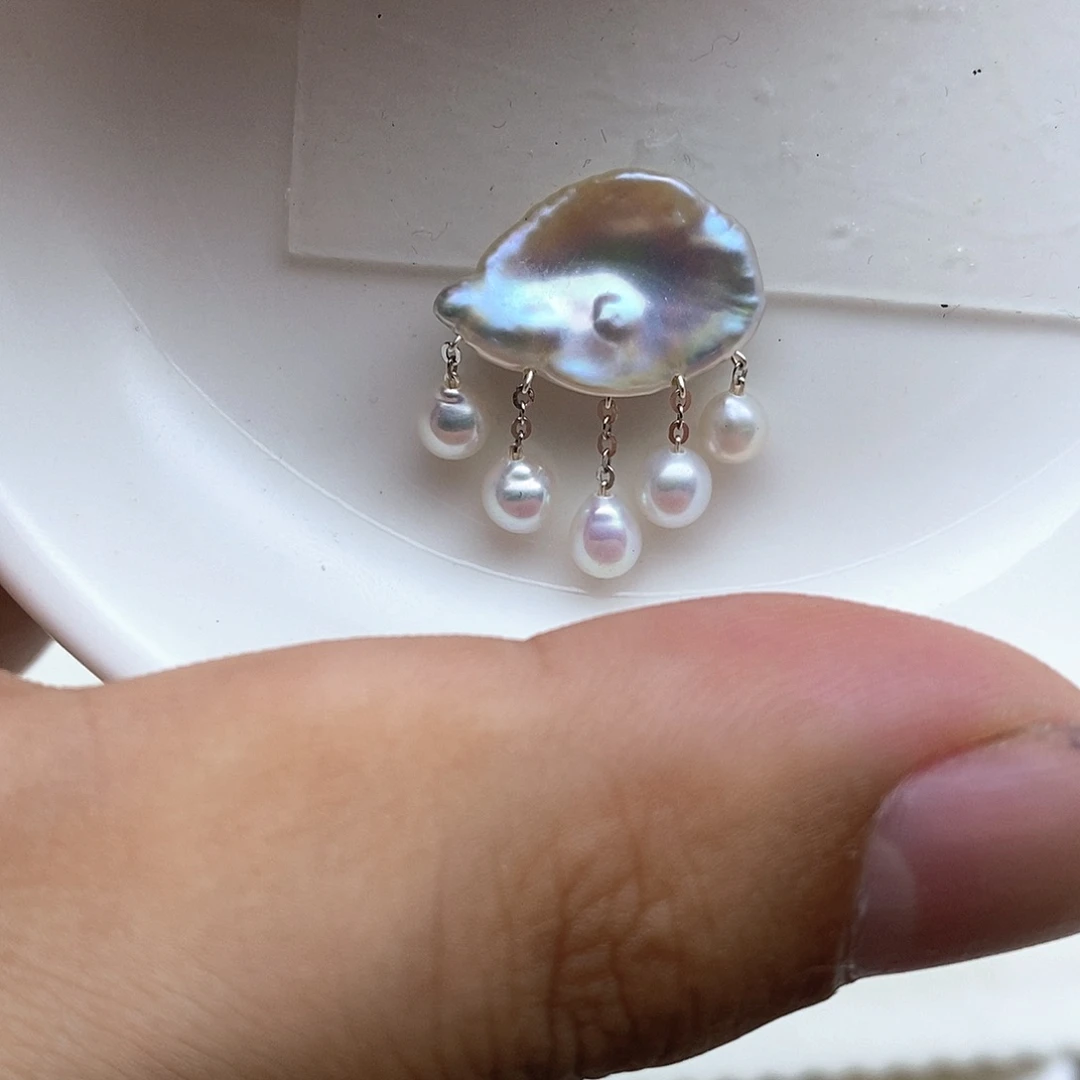 a***q合金吊坠淡水珍珠