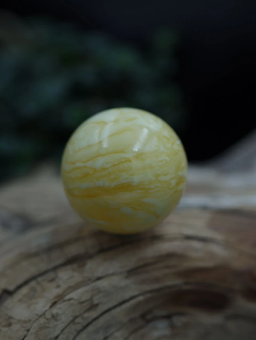 御铂珠宝琥珀蜜蜡、蜜蜡白蜡虎皮纹圆珠、白蜡虎皮纹、36mm蜜蜡圆珠