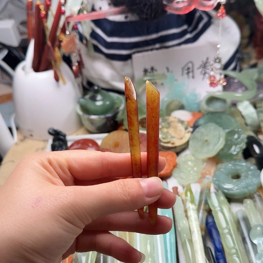 蛇纹石玉合金发饰