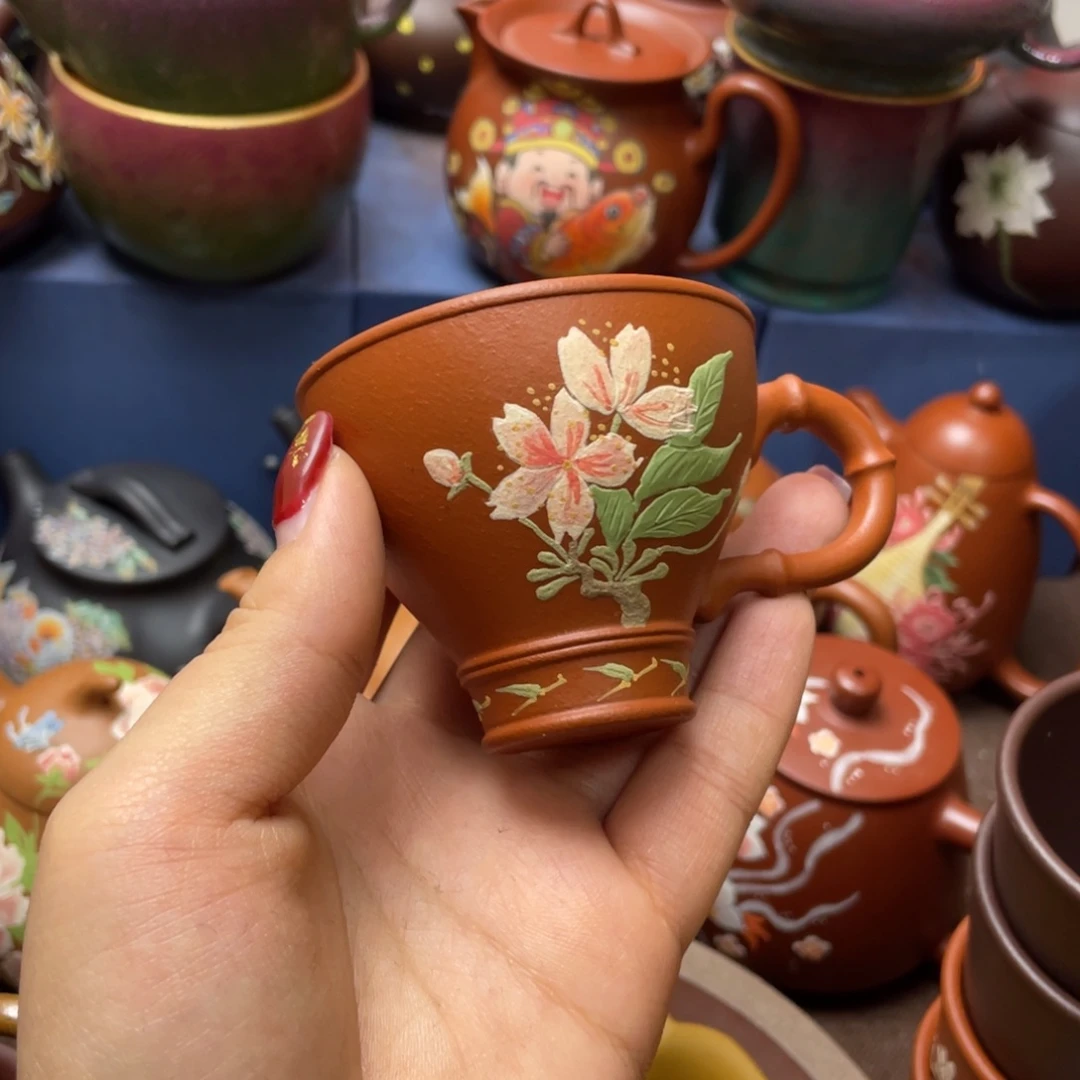 红泥茶杯紫砂主人杯80cc