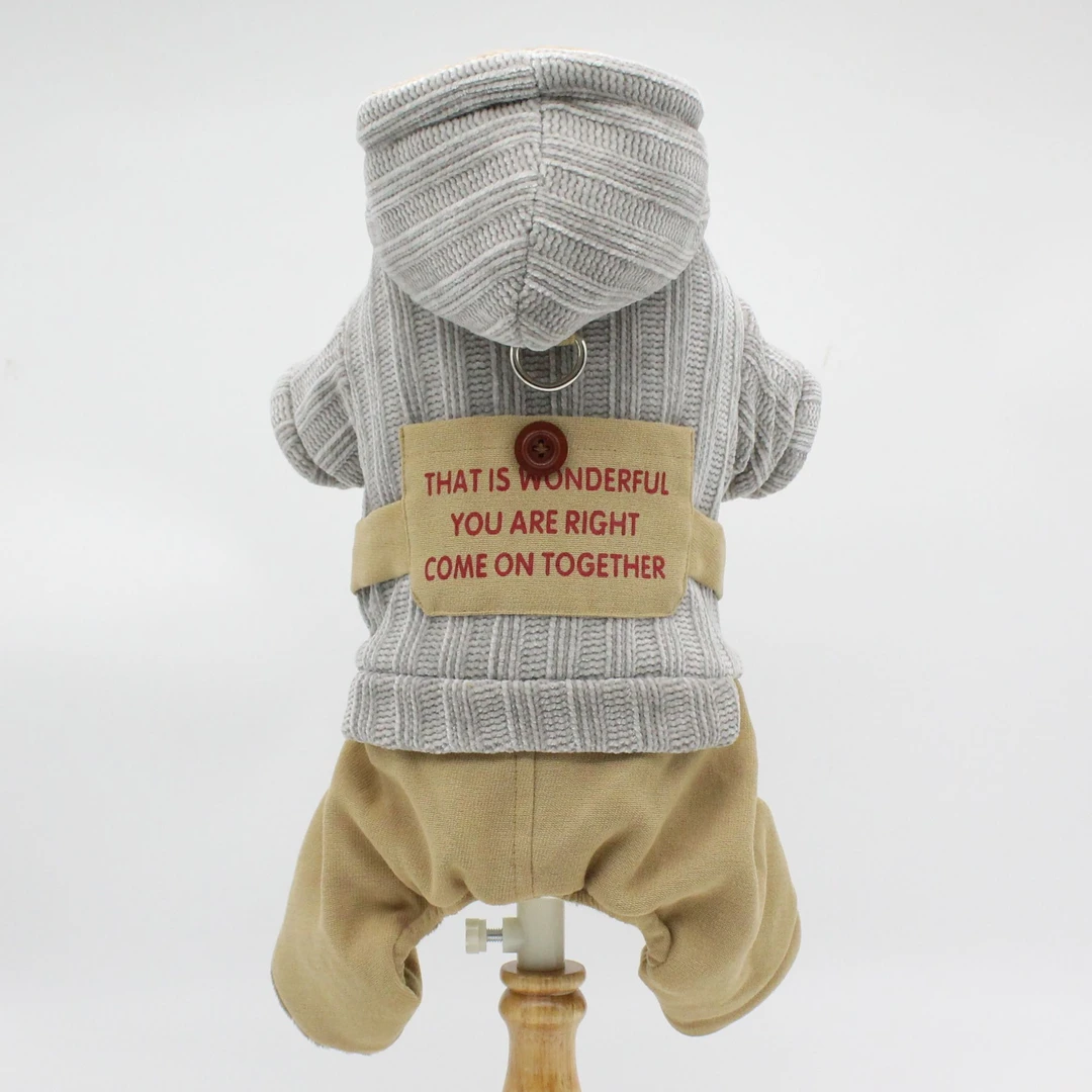 狗狗冬季冬装保暖棉衣博美宠物四脚衣中小型犬泰迪比熊狗衣服1687