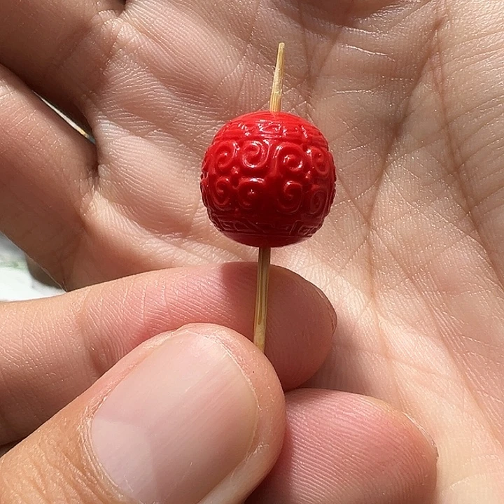 琉璃/树脂/塑料类卡14回纹单珠红色