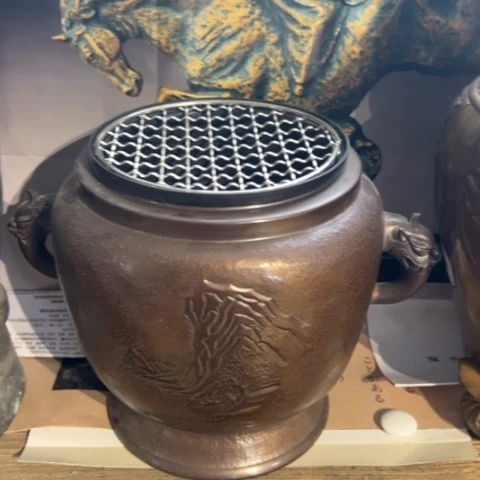 蜜安罐瓷香炉锡茶则
