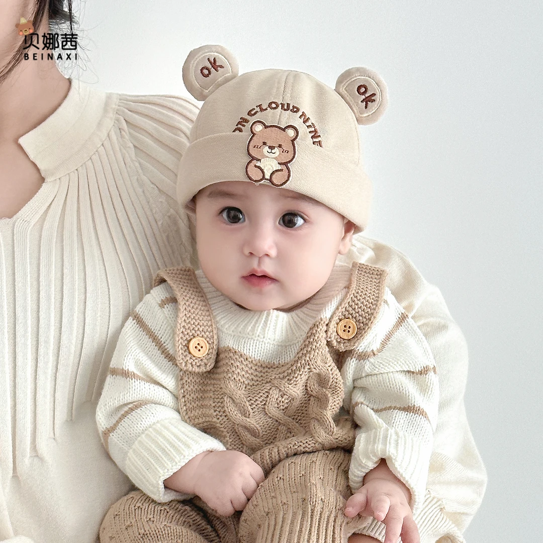 Beinaqian/贝娜茜婴儿帽子春秋季薄款宝宝男女地主帽瓜皮帽婴幼儿