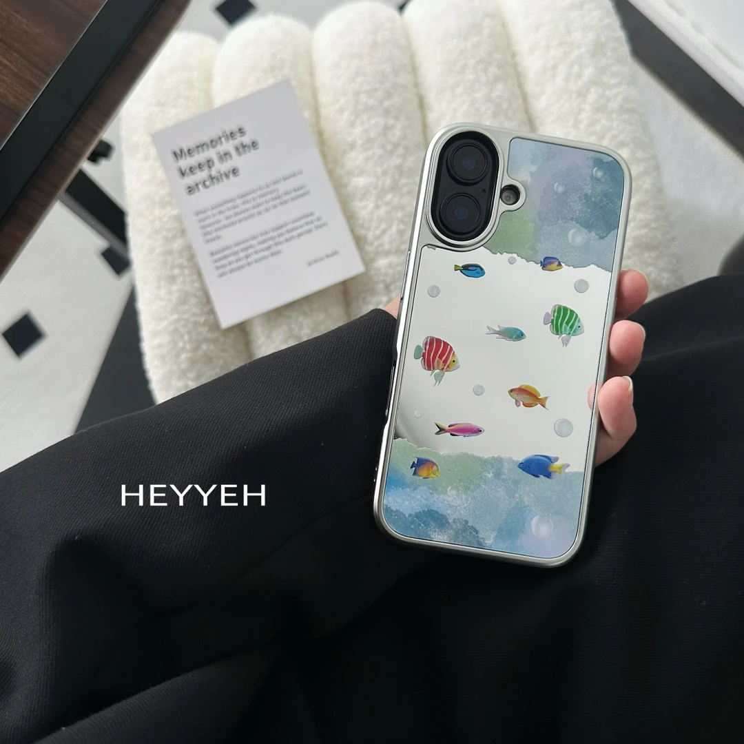 小众卡通海洋世界苹果iPhone16适用苹果15pro max手机壳14高级13