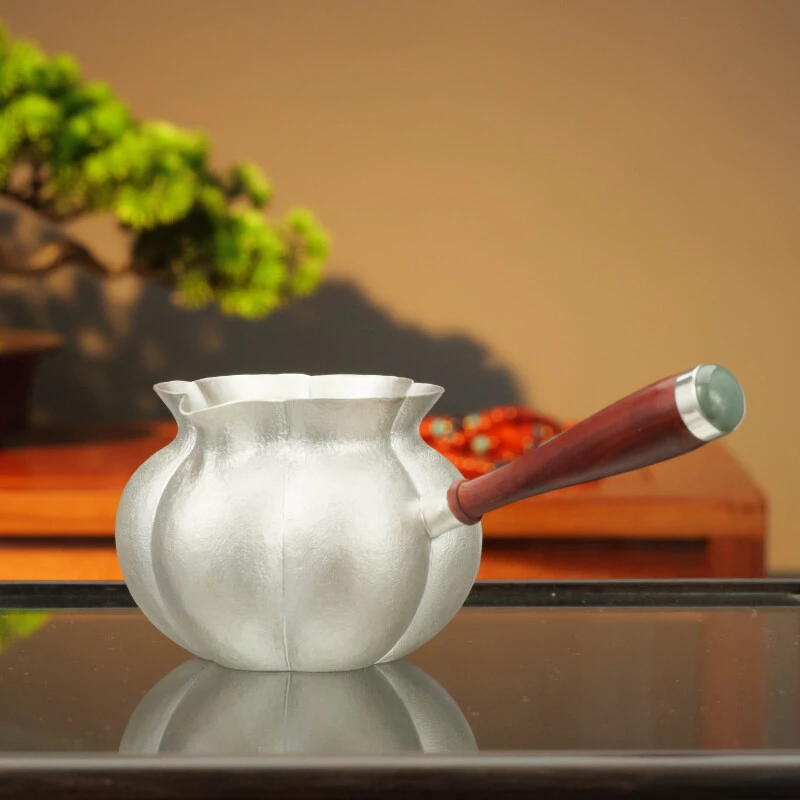 古悦 木把花瓣公杯 纯手工锻造中式简约家用泡茶壶