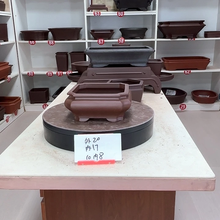 紫砂花盆切角小四方