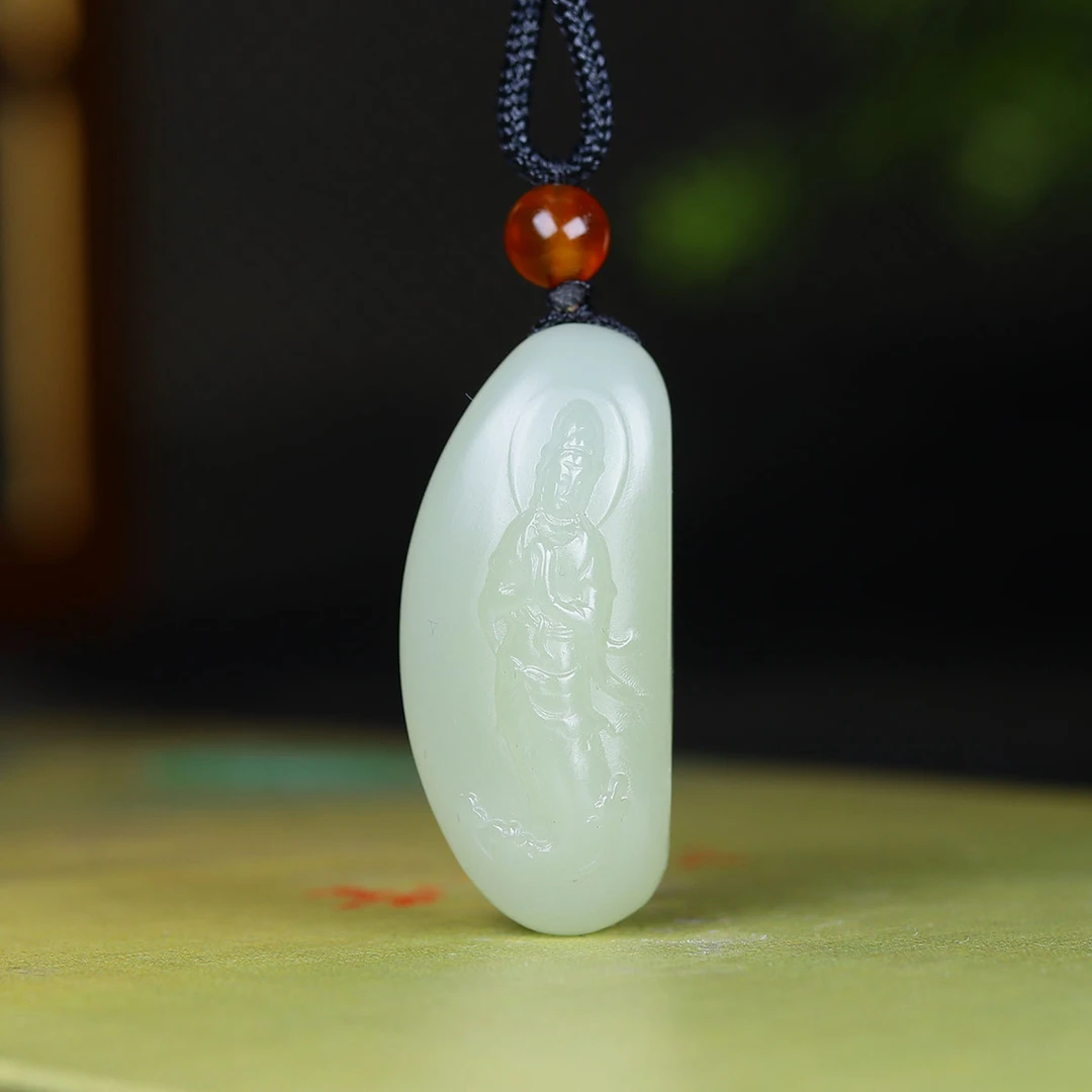 103104和田玉观音挂件