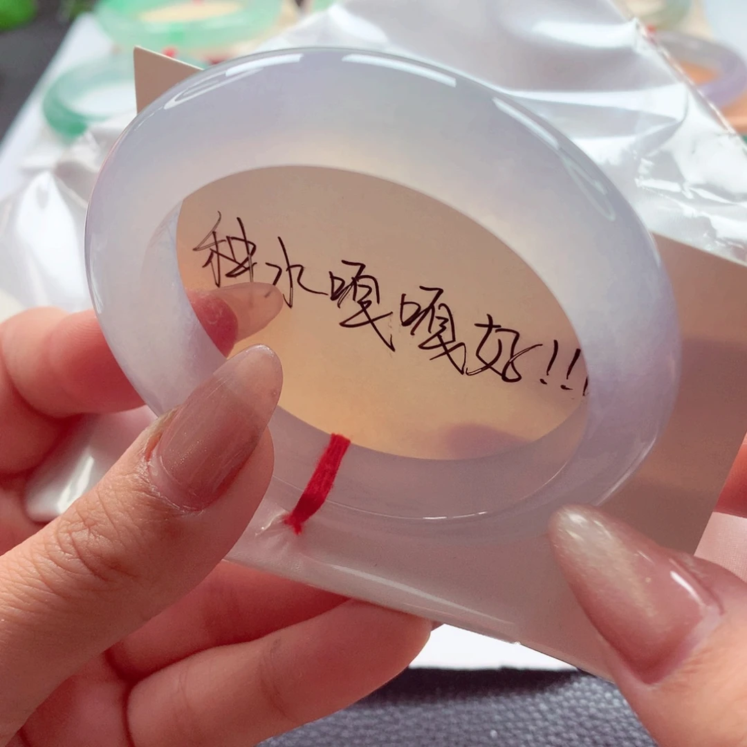 翡翠未镶嵌手镯师妹56粉月光种老肉细