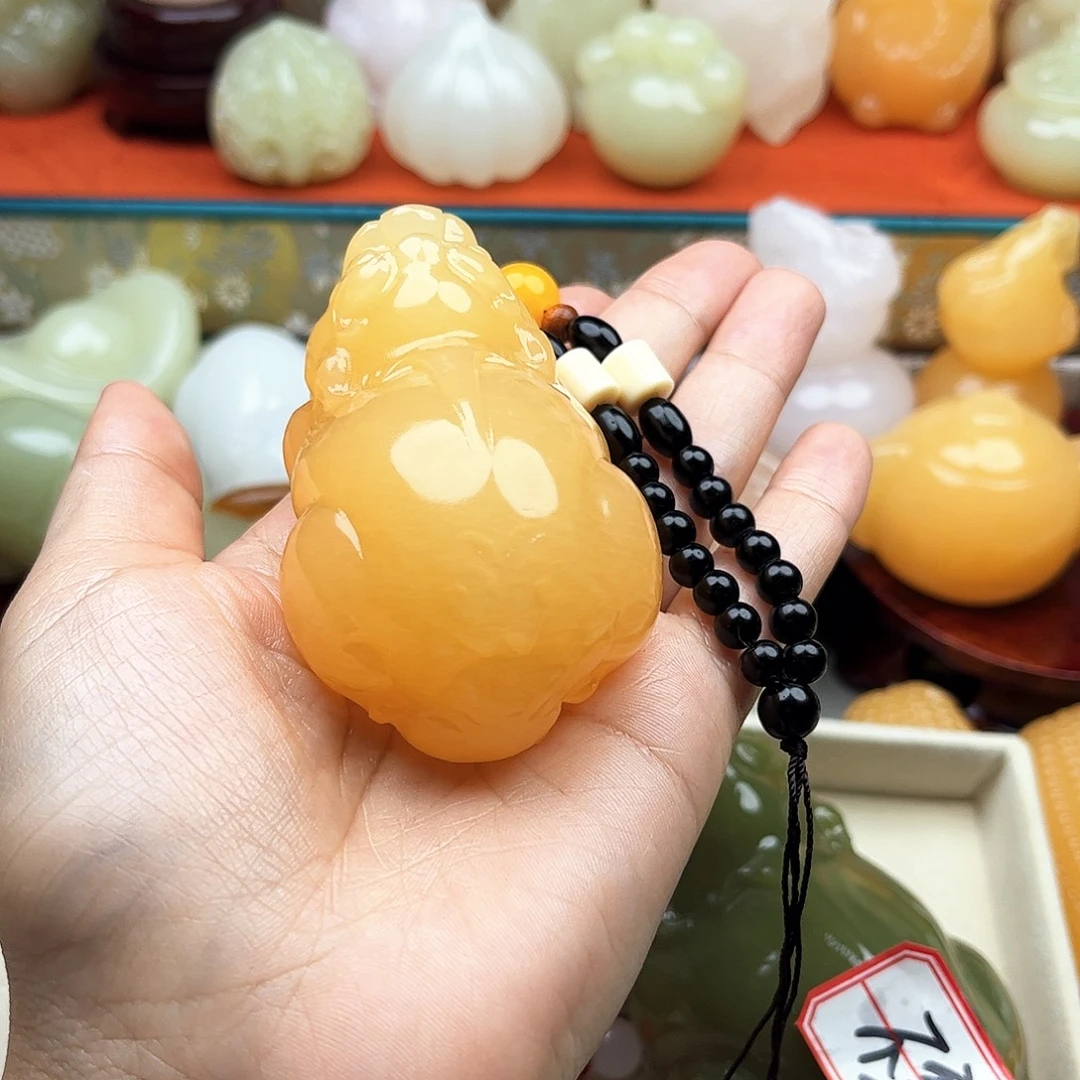 烟***烫石材貔貅手吧摆件