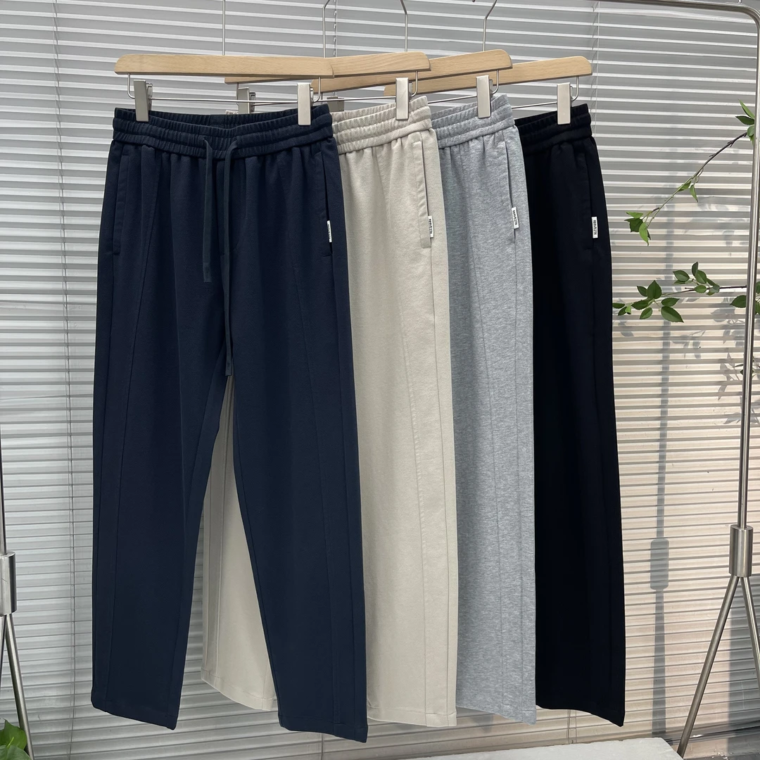 F8066早秋新款男士休闲时尚直筒百搭弹力运动松紧腰长裤