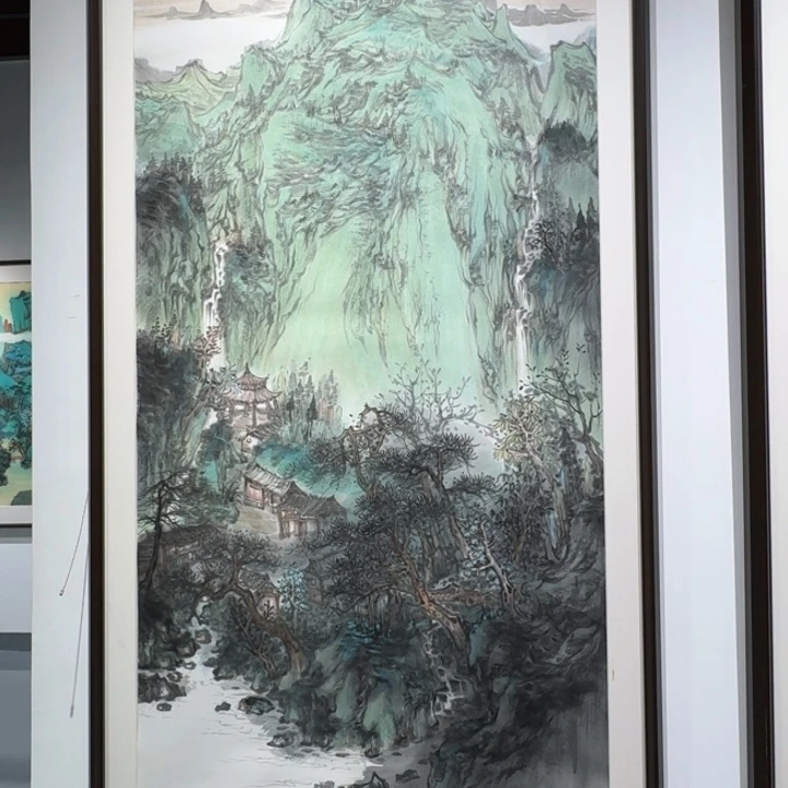 在***师国画山水清音山水绘画无框
