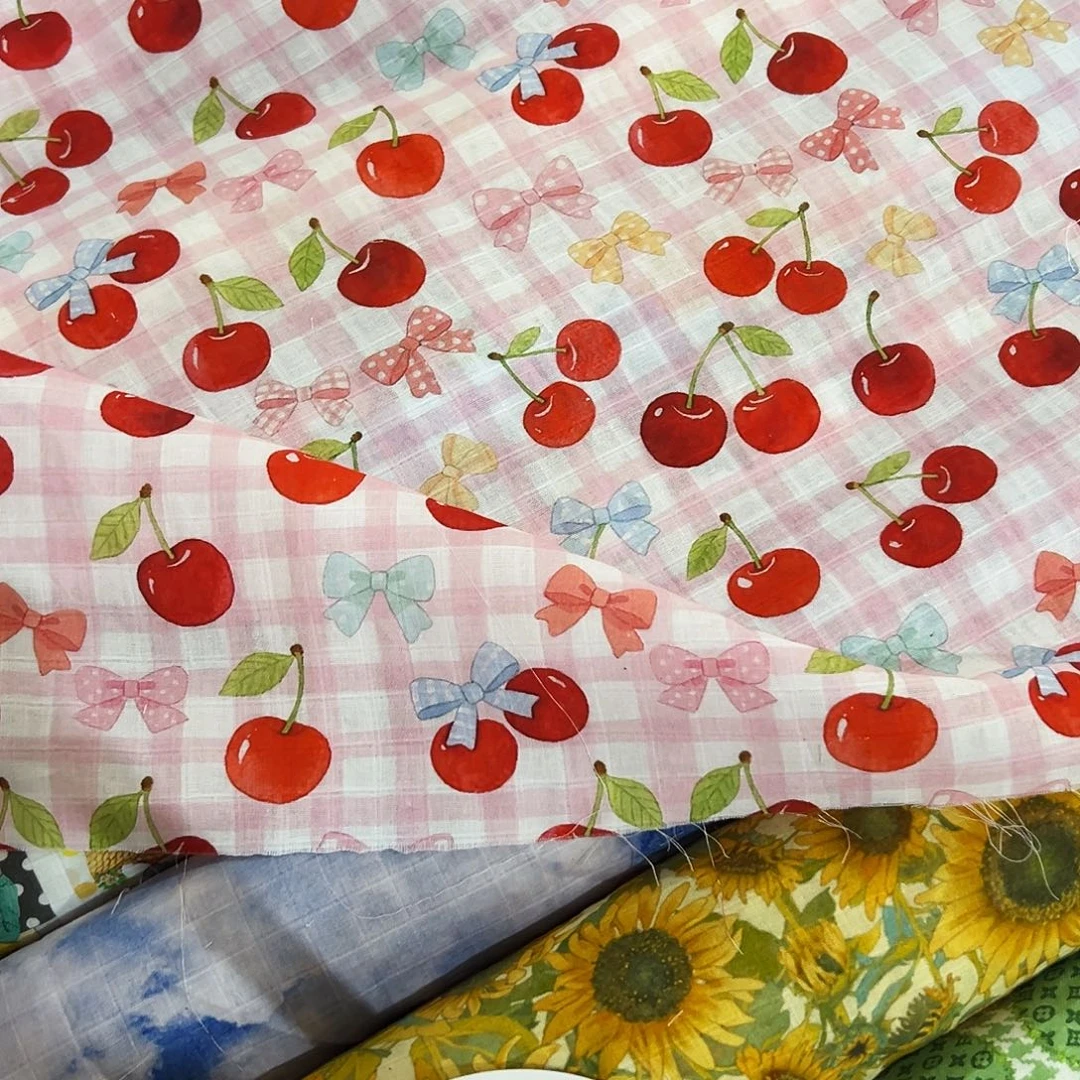 棉一米价纯棉格子双层纱1.67米宽果子E