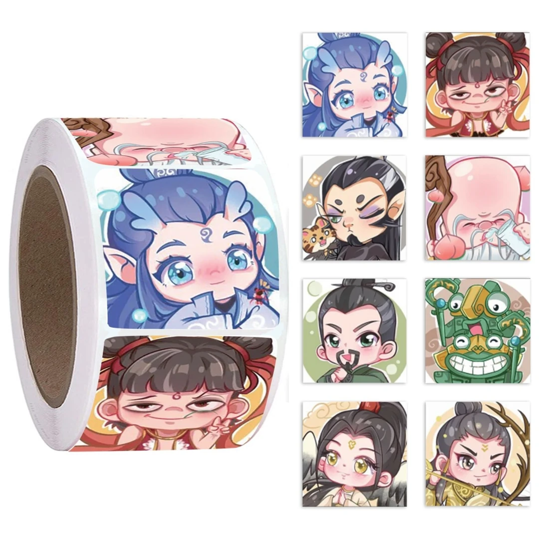 哪吒卷卷闹海ins表情爆款贴纸高颜值可爱手账装饰发完贴画封口