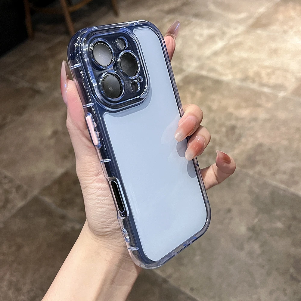 网红爆款果冻气囊防摔适用苹果16Promax手机壳小清新时尚全包防摔