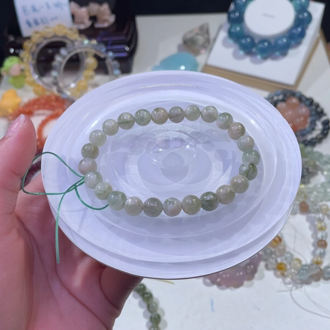 未镶嵌手链水晶抹茶绿祖母晶7+