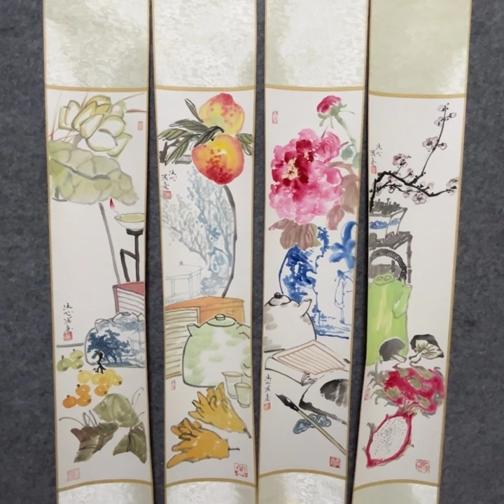 竖款大鱼书画艺术作品