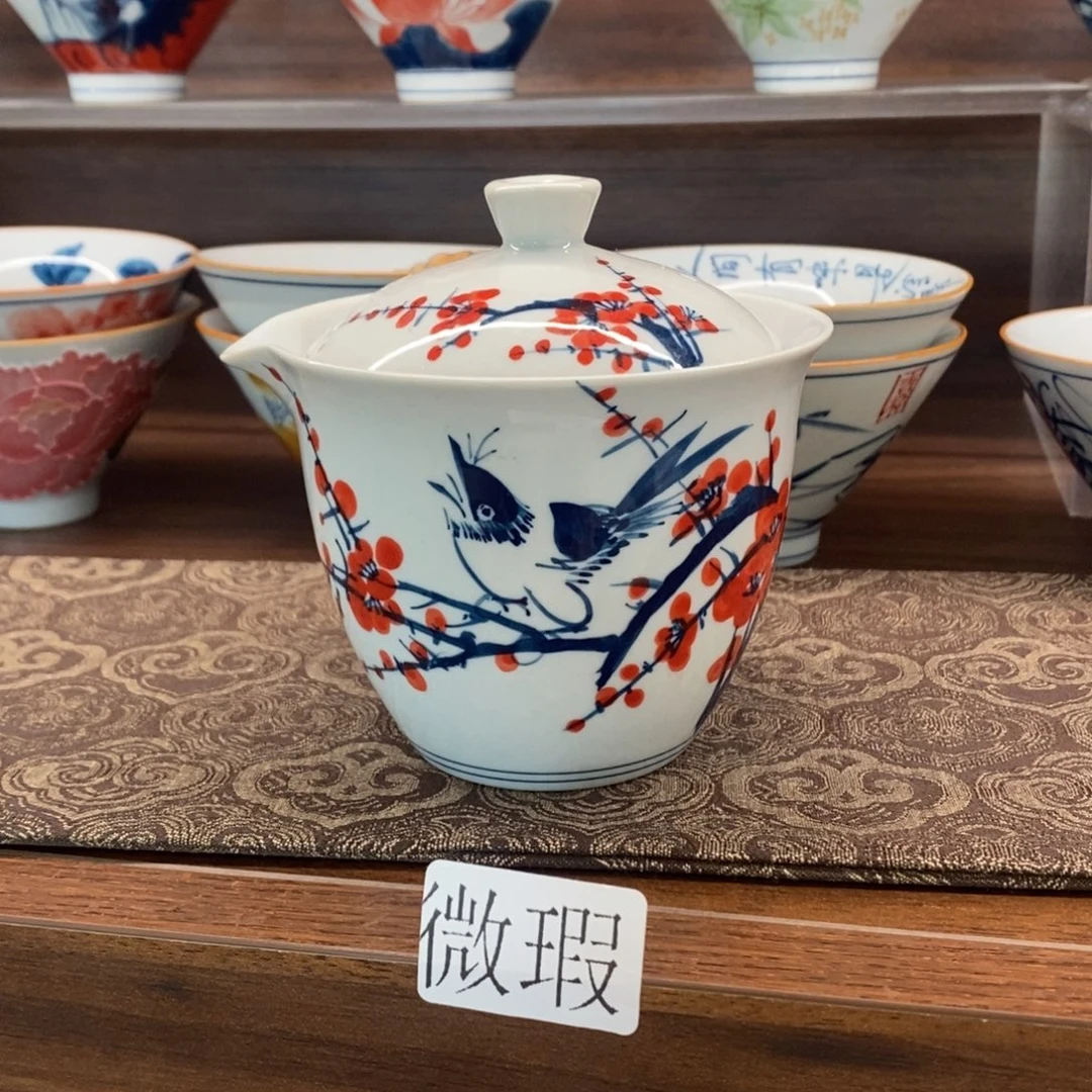 釉下彩老陶泥手工绘制