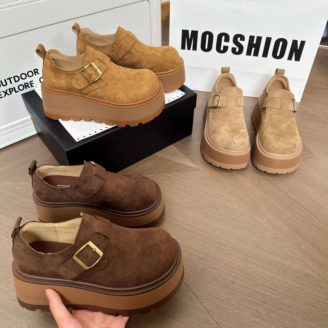 欧若动感风乐福鞋一脚蹬休闲百搭软底厚底鞋-3308-1