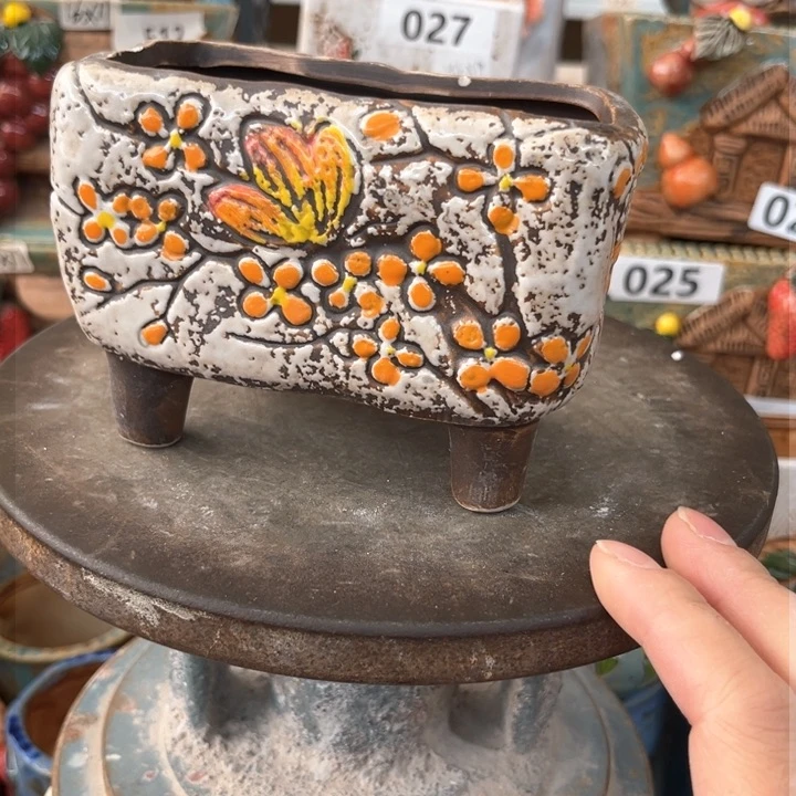 紫砂花盆粗陶材质多肉花盆