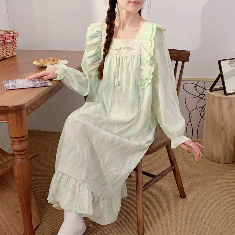 春夏季新款云朵棉月子裙孕妇哺乳睡裙产妇产后喂奶睡衣医院待产裙