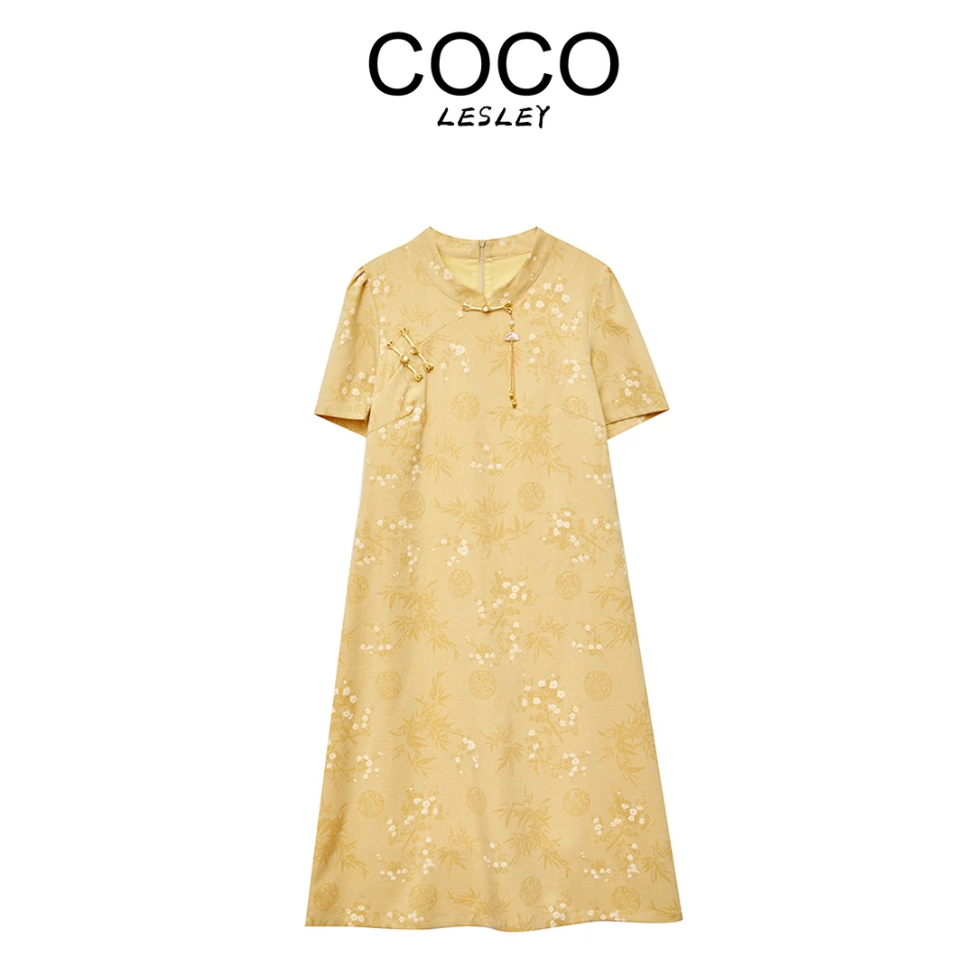 【COCO LESLEY】运补-6-气质显瘦新中式绣花连衣裙 1441