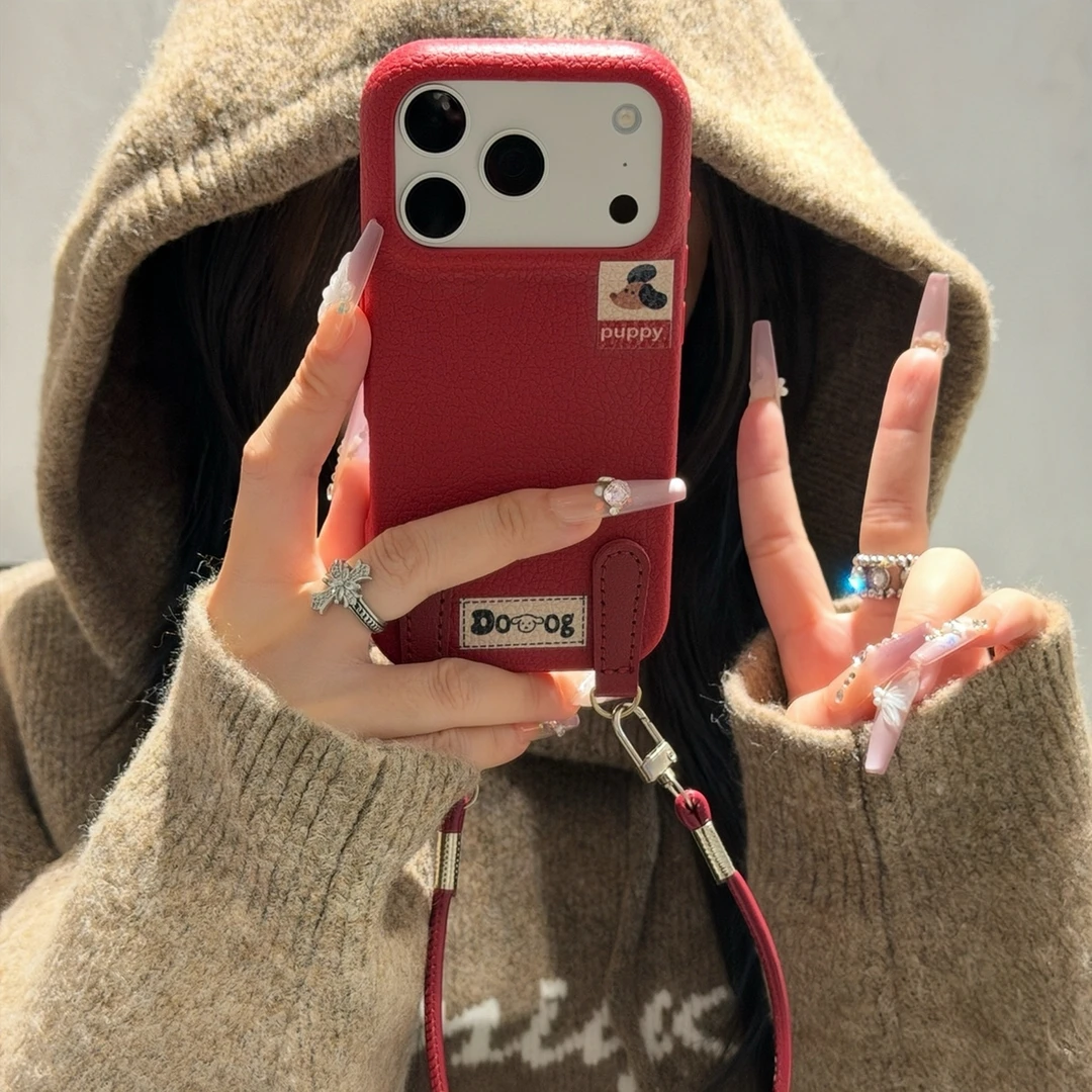秋冬安哥拉红腊肠狗适用苹果17/16promax手机壳华为P70vivo小米15