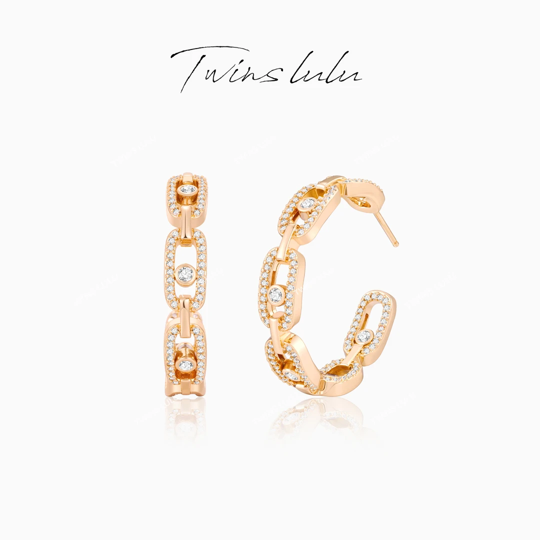 TWINS LULU 【回型圈】百搭小众设计简约回形针C型耳环TSL2583